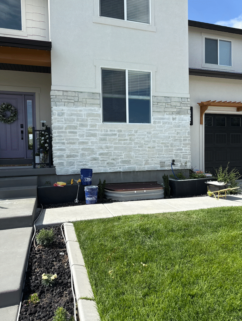 Over-grouted stone